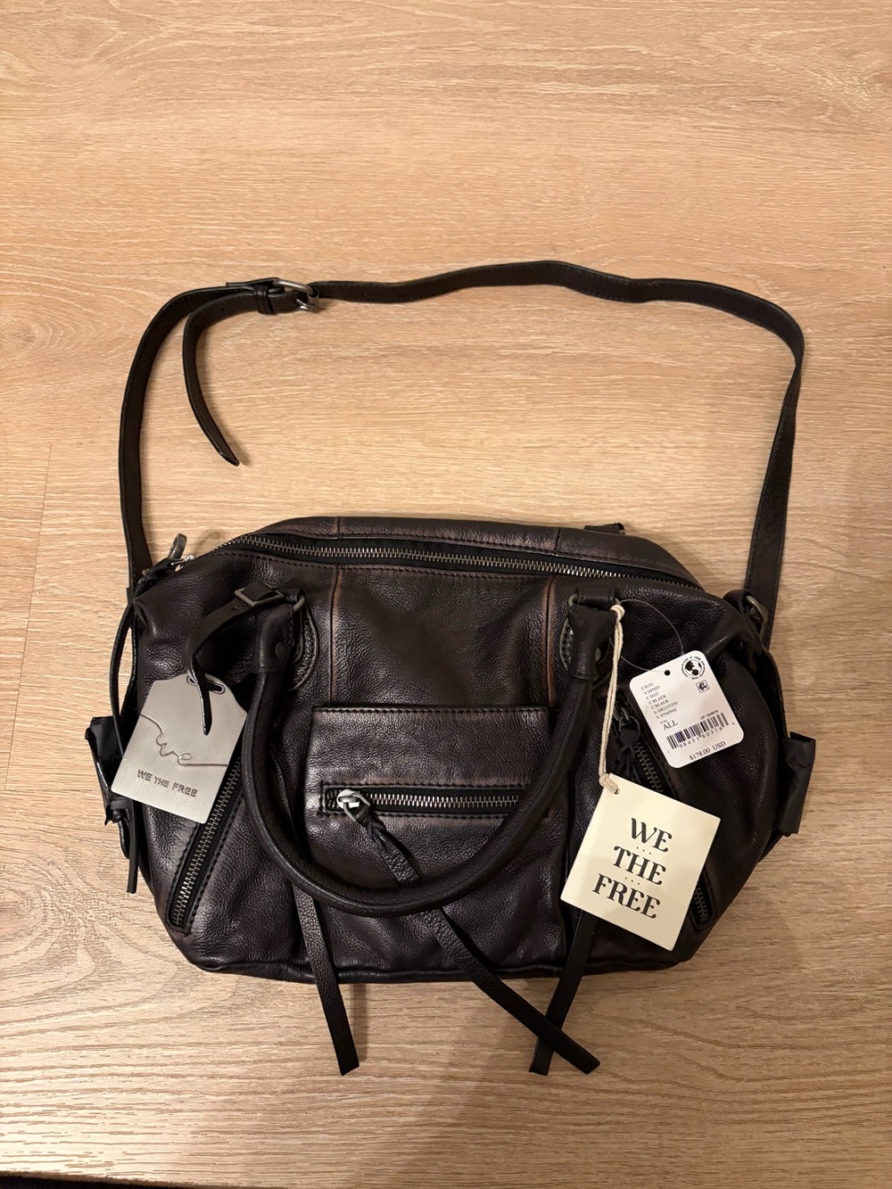 NWT Free People Baby Emerson Tote Black - Picture 4 of 4